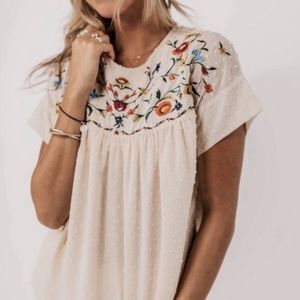 Roolee Natasha Swiss Dot Embroidered Top XXXL